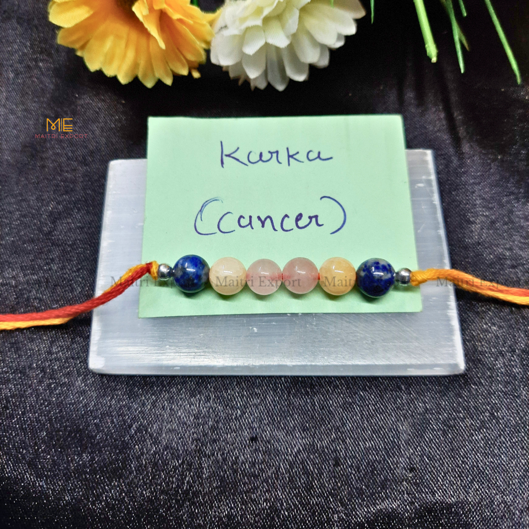 Natural crystal stone based zodiac sign rakhi-Cancer-simple-Maitri Export | Crystals Store