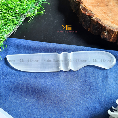 Natural crystal stone Selenite hand carved knife-Maitri Export | Crystals Store