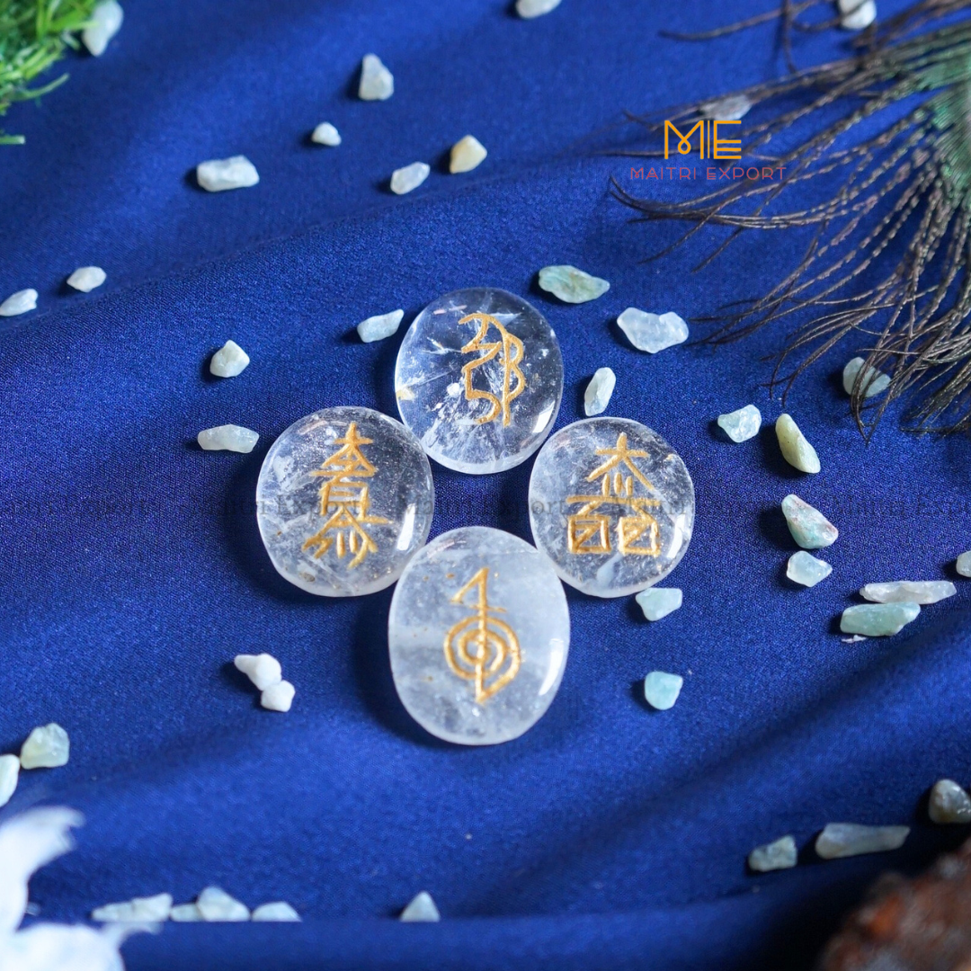 Natural crystal stone Reiki Symbol Usui Oval Set-Maitri Export | Crystals Store