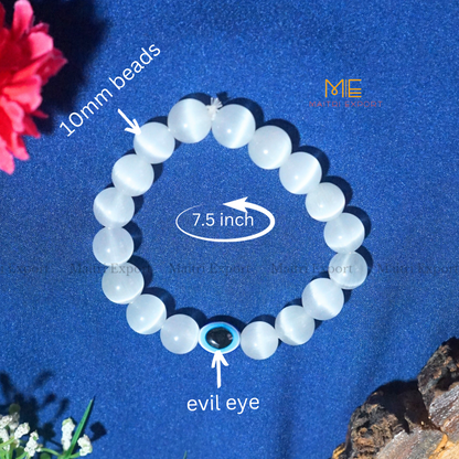 10mm Round beads Healing Crystals with Evil Eye Bracelet-Maitri Export | Crystals Store