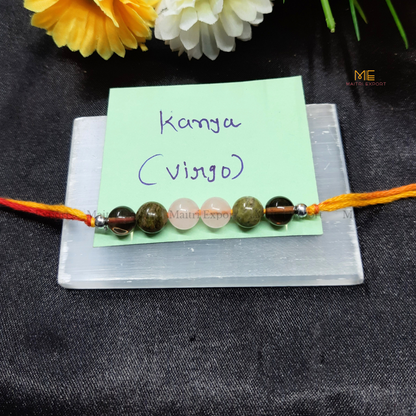 Natural crystal stone based zodiac sign rakhi-Virgo-simple-Maitri Export | Crystals Store