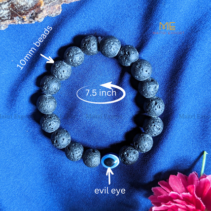 10mm Round beads Healing Crystals with Evil Eye Bracelet-Maitri Export | Crystals Store