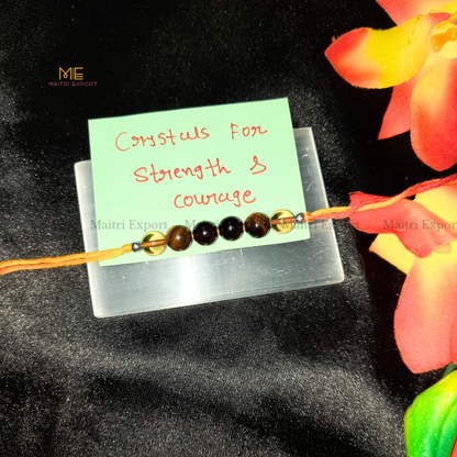 Natural crystal stone purposed rakhi-Strength &amp; Courage-simple-Maitri Export | Crystals Store