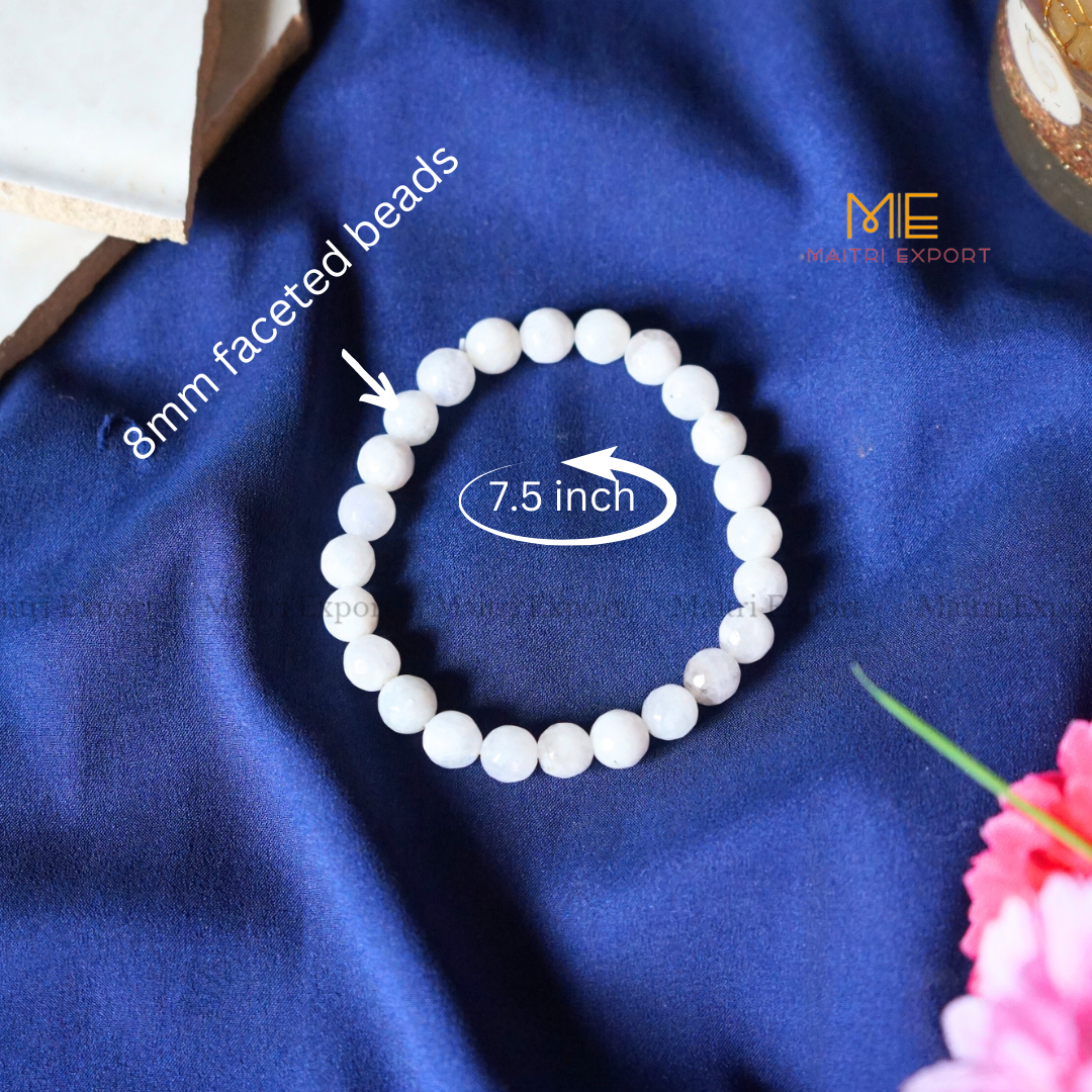 8mm faceted round beads stretchable bracelet.-Maitri Export | Crystals Store