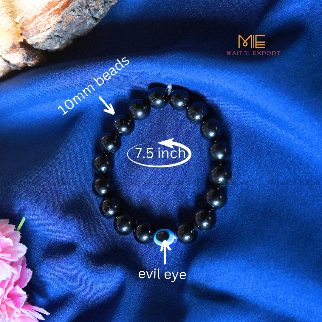 10mm Round beads Healing Crystals with Evil Eye Bracelet-Maitri Export | Crystals Store