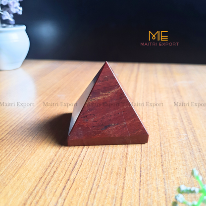 Natural Healing Crystal Pyramids ( Approx 2 inches )-Red Jasper ( App 150-180 gms )-Maitri Export | Crystals Store