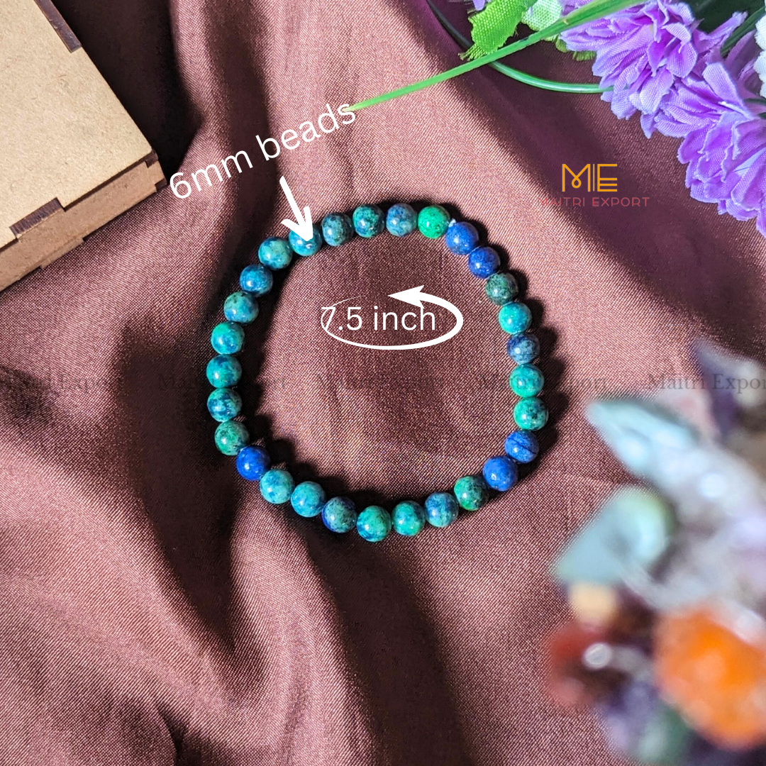 Azurite Natural Crystal Healing Bracelet-Maitri Export | Crystals Store