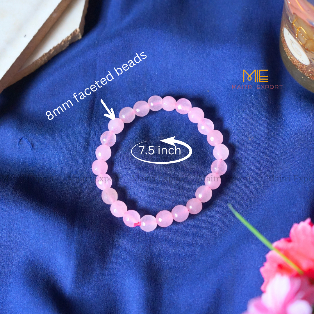 8mm faceted round beads stretchable bracelet.-Maitri Export | Crystals Store