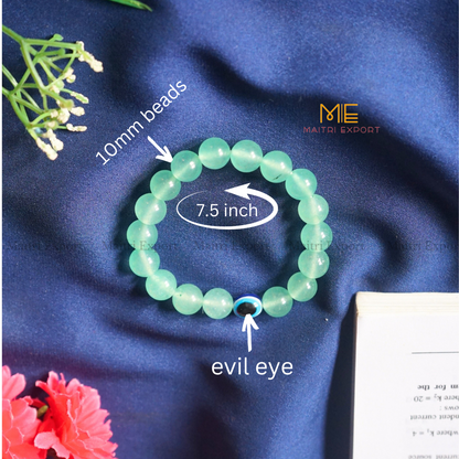 10mm Round beads Healing Crystals with Evil Eye Bracelet-Maitri Export | Crystals Store
