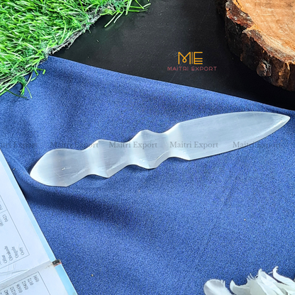 Natural crystal stone Selenite hand carved knife-Maitri Export | Crystals Store