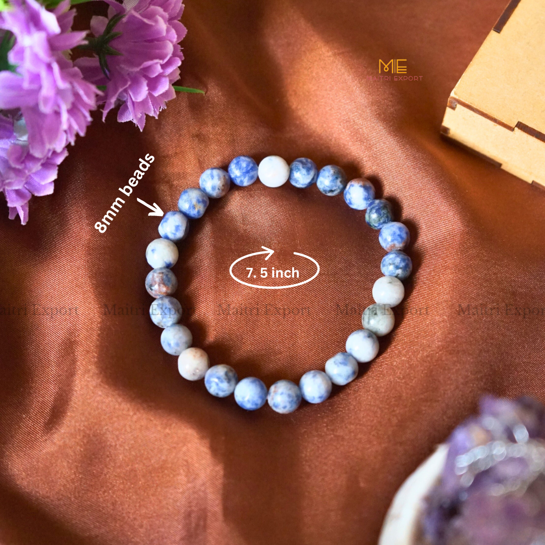 Sodalite Natural Crystal Healing Bracelet-Maitri Export | Crystals Store