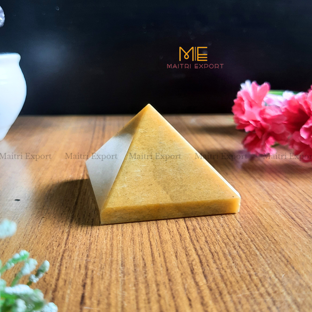 Natural Healing Crystal Pyramids ( Approx 2 inches )-Golden Agate ( App 110-140 gms )-Maitri Export | Crystals Store