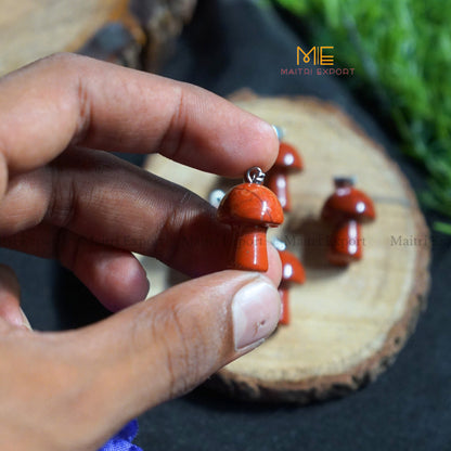 Mushroom Pendant-Red Jasper-Maitri Export | Crystals Store