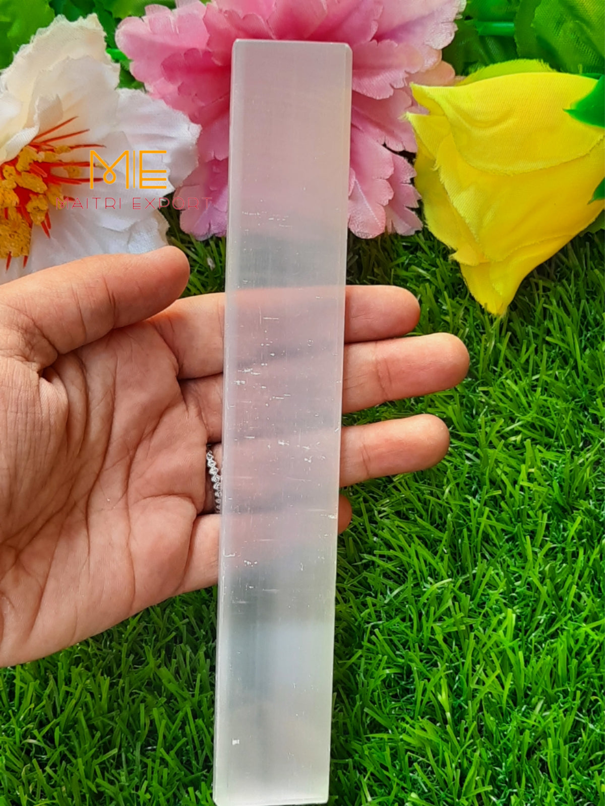 selenite plain and carved stick wands-plain-Maitri Export | Crystals Store