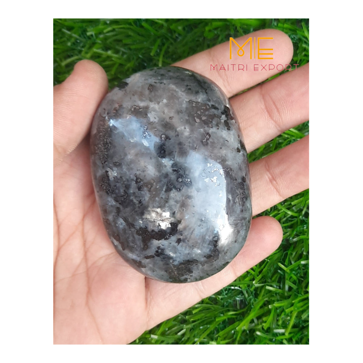 Natural different crystal palmstone for meditation and healing-Larvikite-Maitri Export | Crystals Store