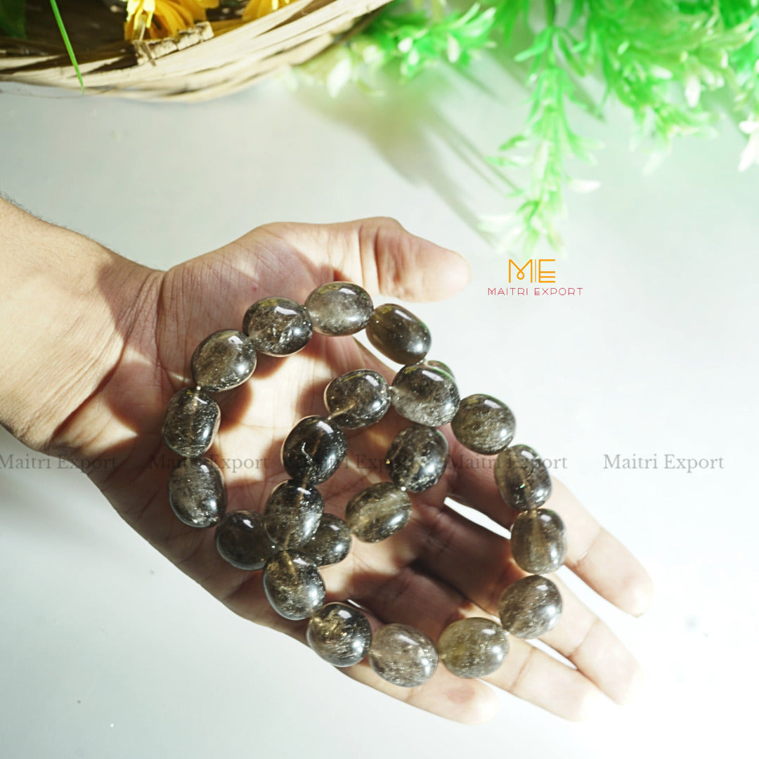 Tumbled crystal beads bracelets-Smokey Quartz-Maitri Export | Crystals Store