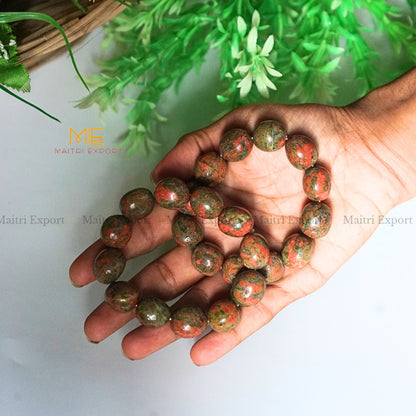 Tumbled crystal beads bracelets-Unakite-Maitri Export | Crystals Store