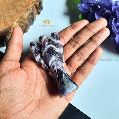 Crystal Guardian Angel With Wings ( 3 inch )-Amethyst-Maitri Export | Crystals Store