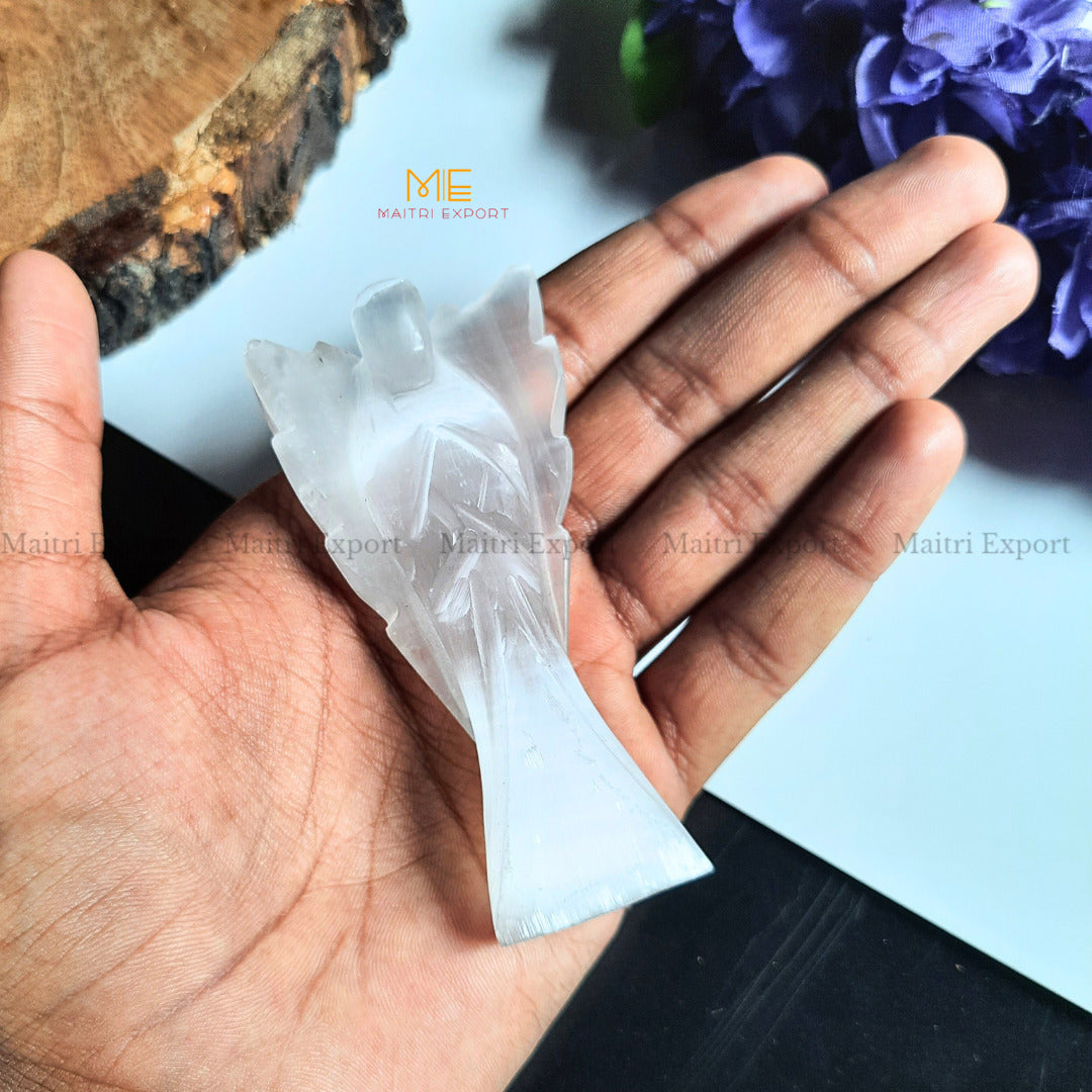Crystal Guardian Angel With Wings ( 3 inch )-Selenite-Maitri Export | Crystals Store