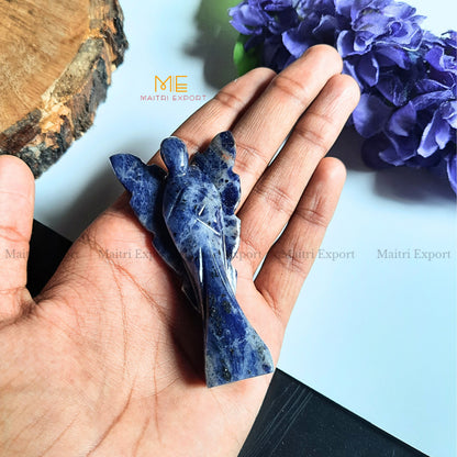 Crystal Guardian Angel With Wings ( 3 inch )-Sodalite-Maitri Export | Crystals Store