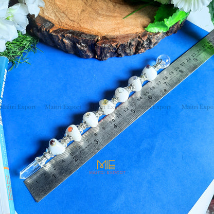 Natural stone tumble shaped stick wands-White Jade-Maitri Export | Crystals Store