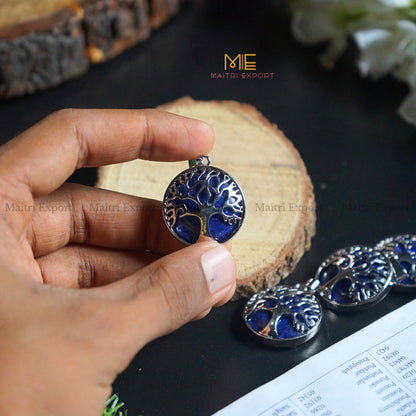 Natural Healing Crystal Stone Tree Of Life Pendant-Lapis Lazuli-Maitri Export | Crystals Store