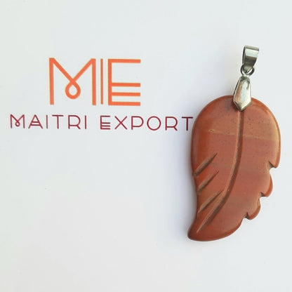 Natural crystal stone leaf shaped pendant-Maitri Export | Crystals Store