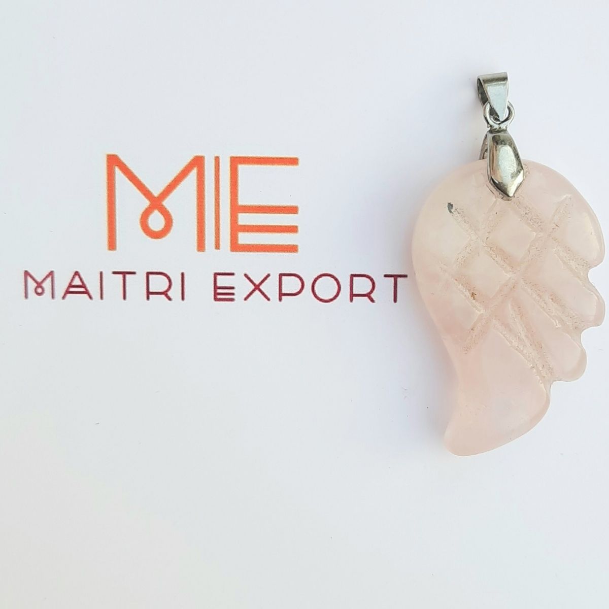 Natural crystal stone leaf shaped pendant-Maitri Export | Crystals Store