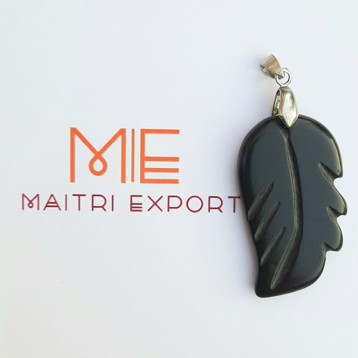 Natural crystal stone leaf shaped pendant-Maitri Export | Crystals Store