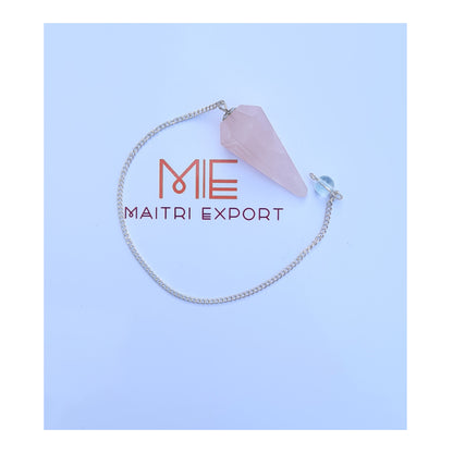 Cone shaped Pendulum-Rose Quartz-Maitri Export | Crystals Store