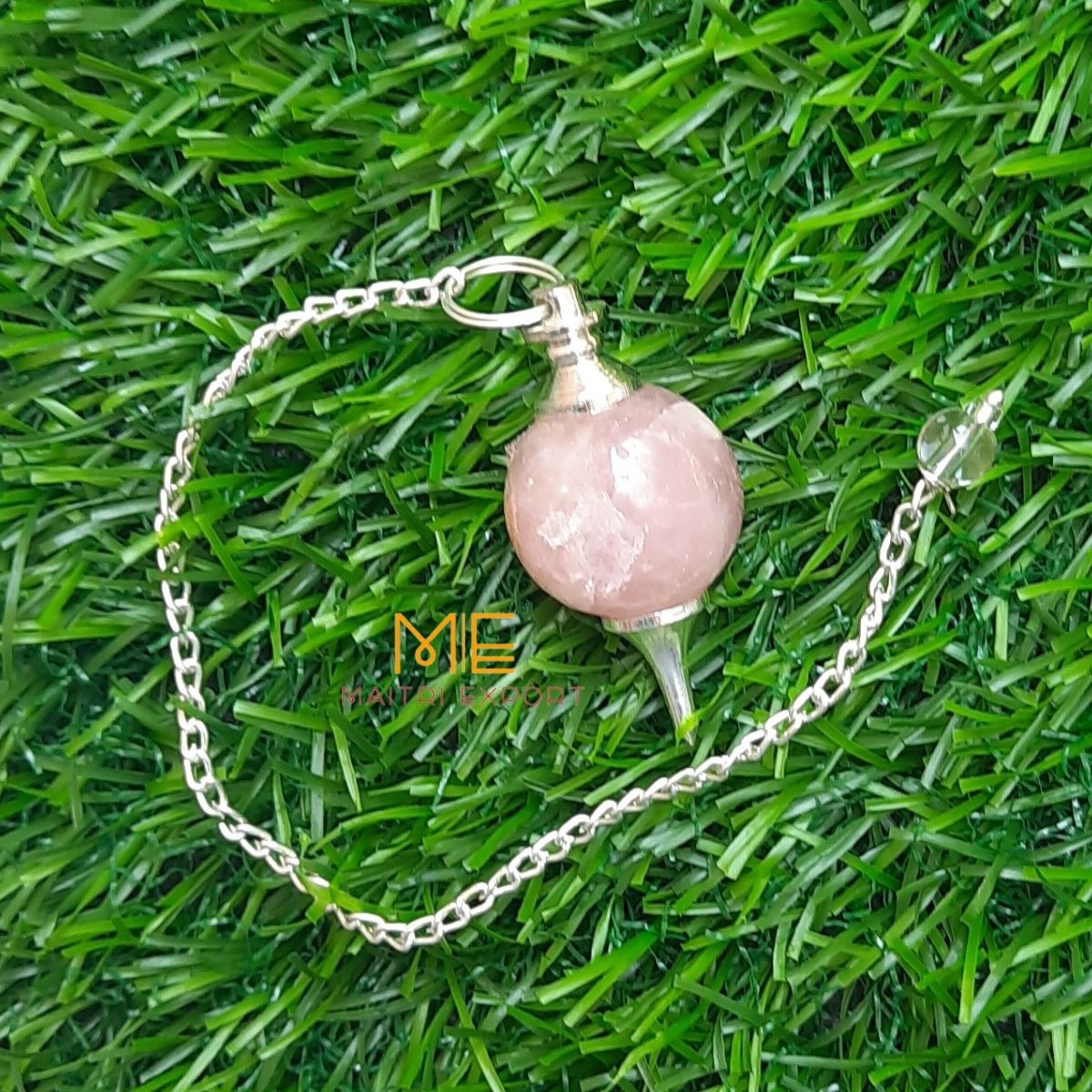 Natural Different Ball Shaped Crystal Stone Pendulum-Rose Quartz-Maitri Export | Crystals Store