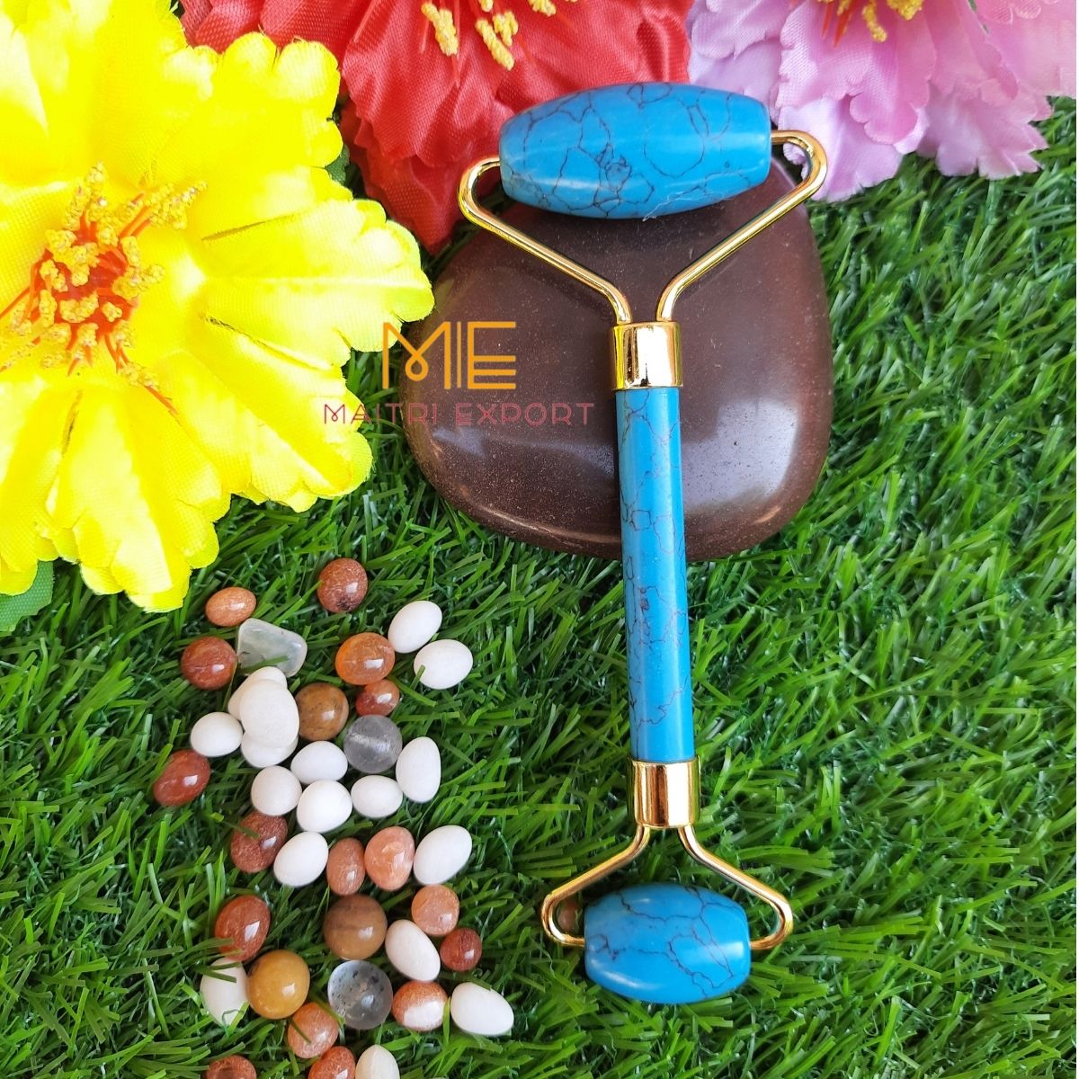 Natural Healing Crystal Stone Massage Roller tool-Turquoise-Maitri Export | Crystals Store