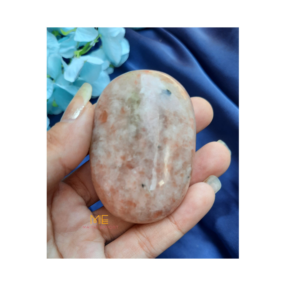 Natural different crystal palmstone for meditation and healing-Sunstone-Maitri Export | Crystals Store