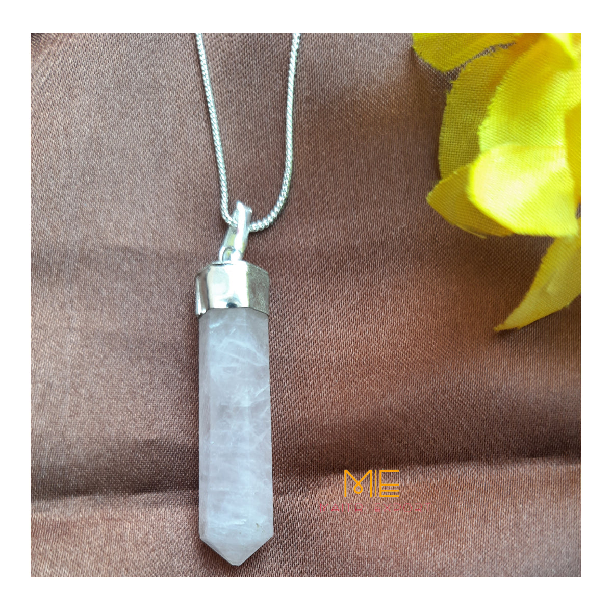 Natural crystal Single Point Pencil Pendant-Maitri Export | Crystals Store