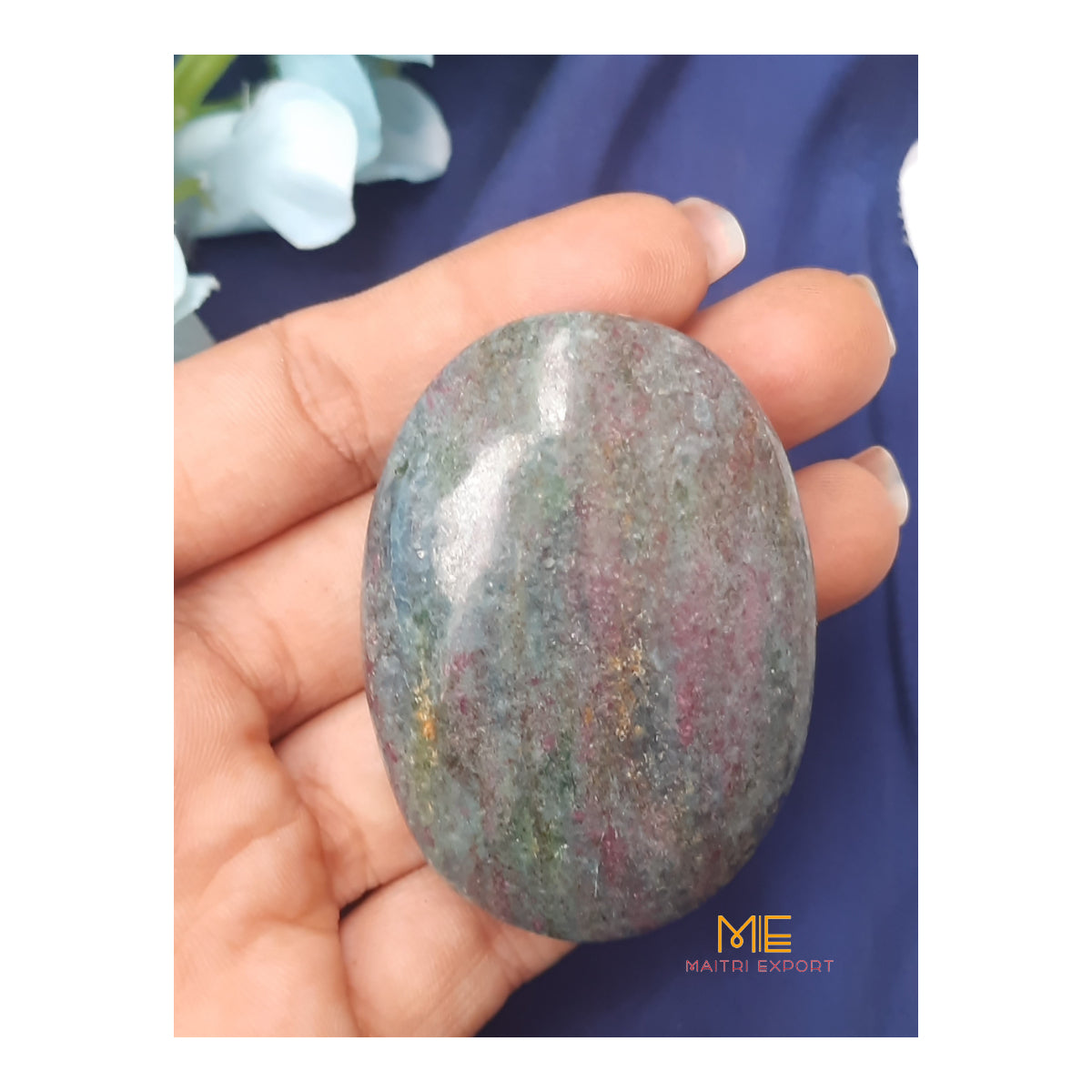 Natural different crystal palmstone for meditation and healing-Ruby kyanite-Maitri Export | Crystals Store