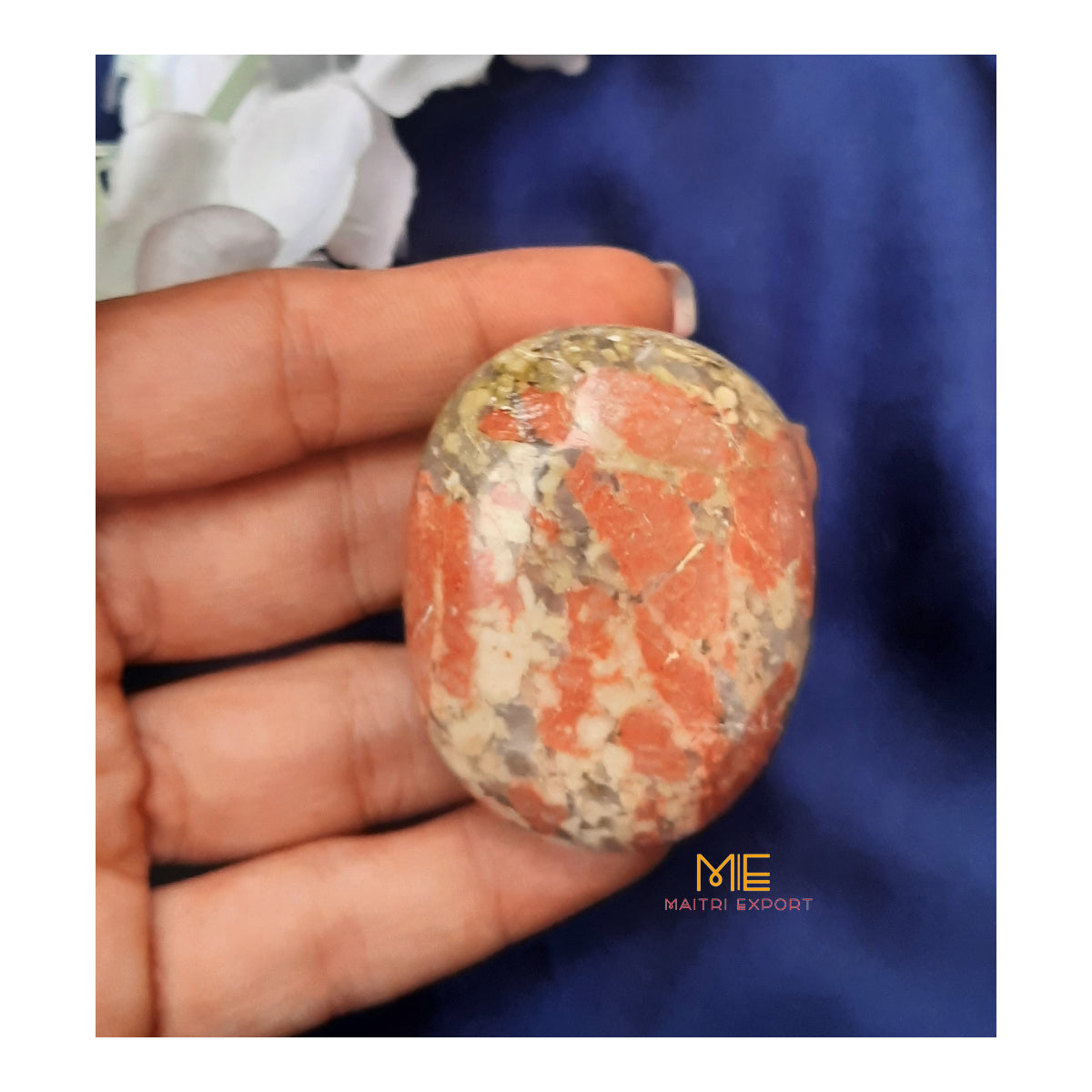 Natural different crystal palmstone for meditation and healing-Unakite-Maitri Export | Crystals Store
