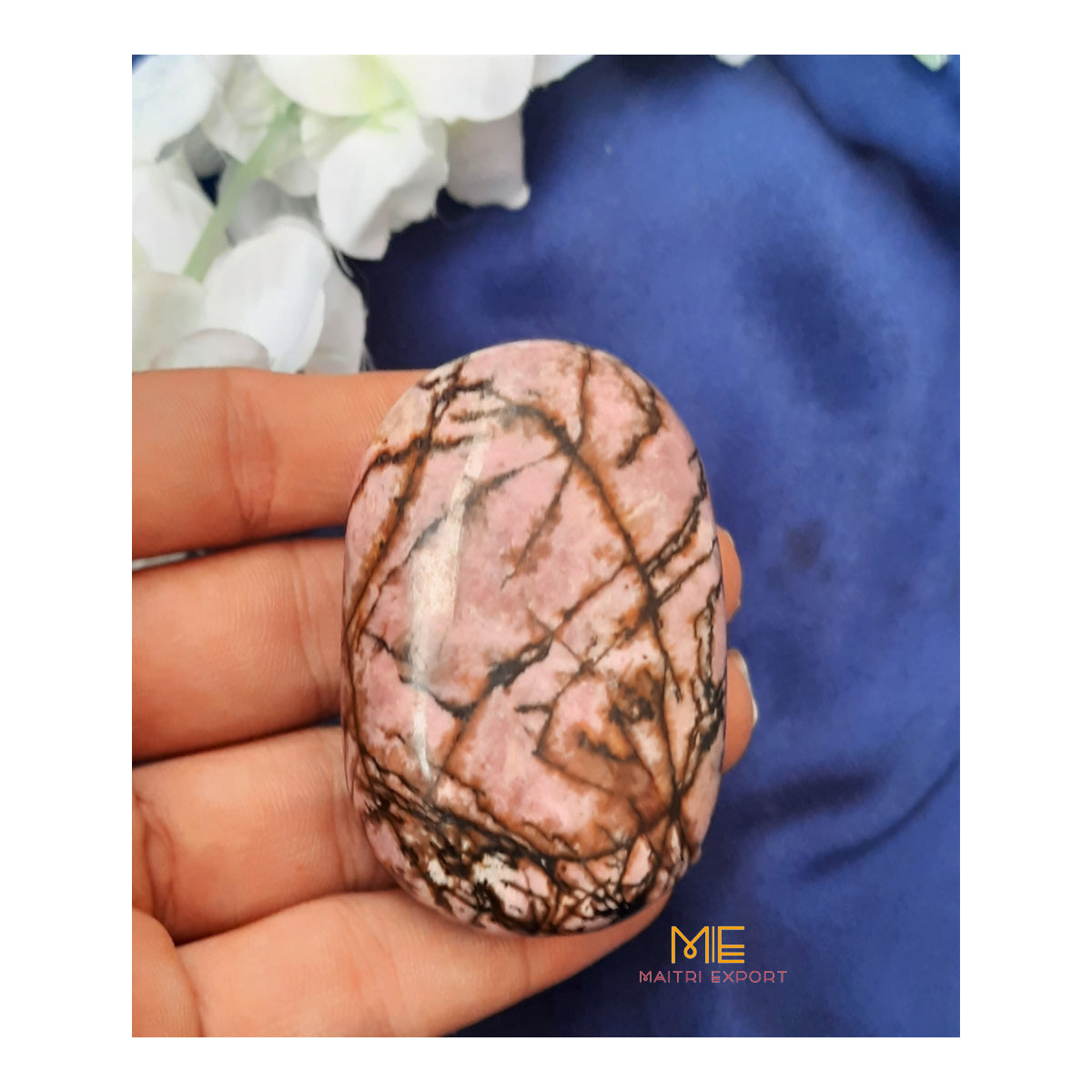 Natural different crystal palmstone for meditation and healing-Rhodonite-Maitri Export | Crystals Store