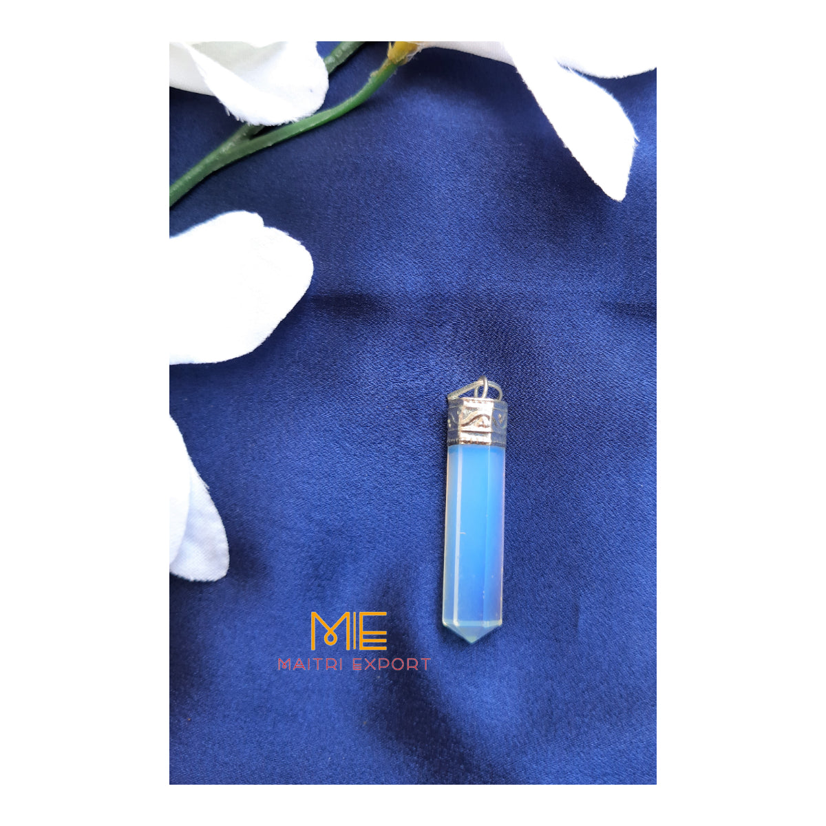 Natural crystal Single Point Pencil Pendant-Maitri Export | Crystals Store