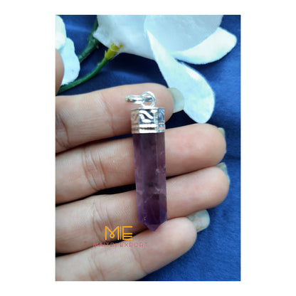 Natural crystal Single Point Pencil Pendant-Amethyst-Maitri Export | Crystals Store