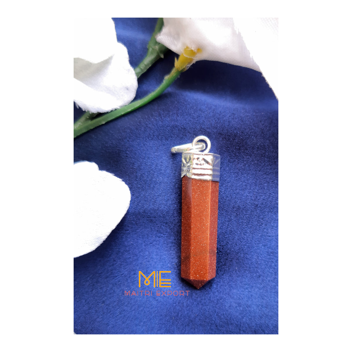 Natural crystal Single Point Pencil Pendant-Maitri Export | Crystals Store