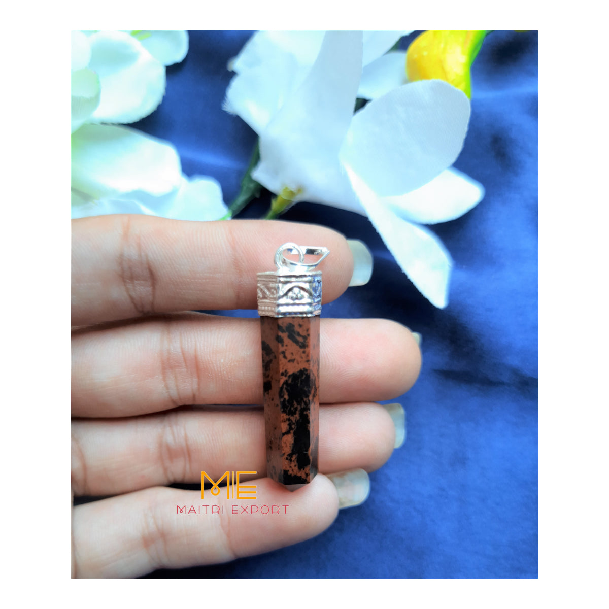 Natural crystal Single Point Pencil Pendant-Mahogany Obsidian-Maitri Export | Crystals Store