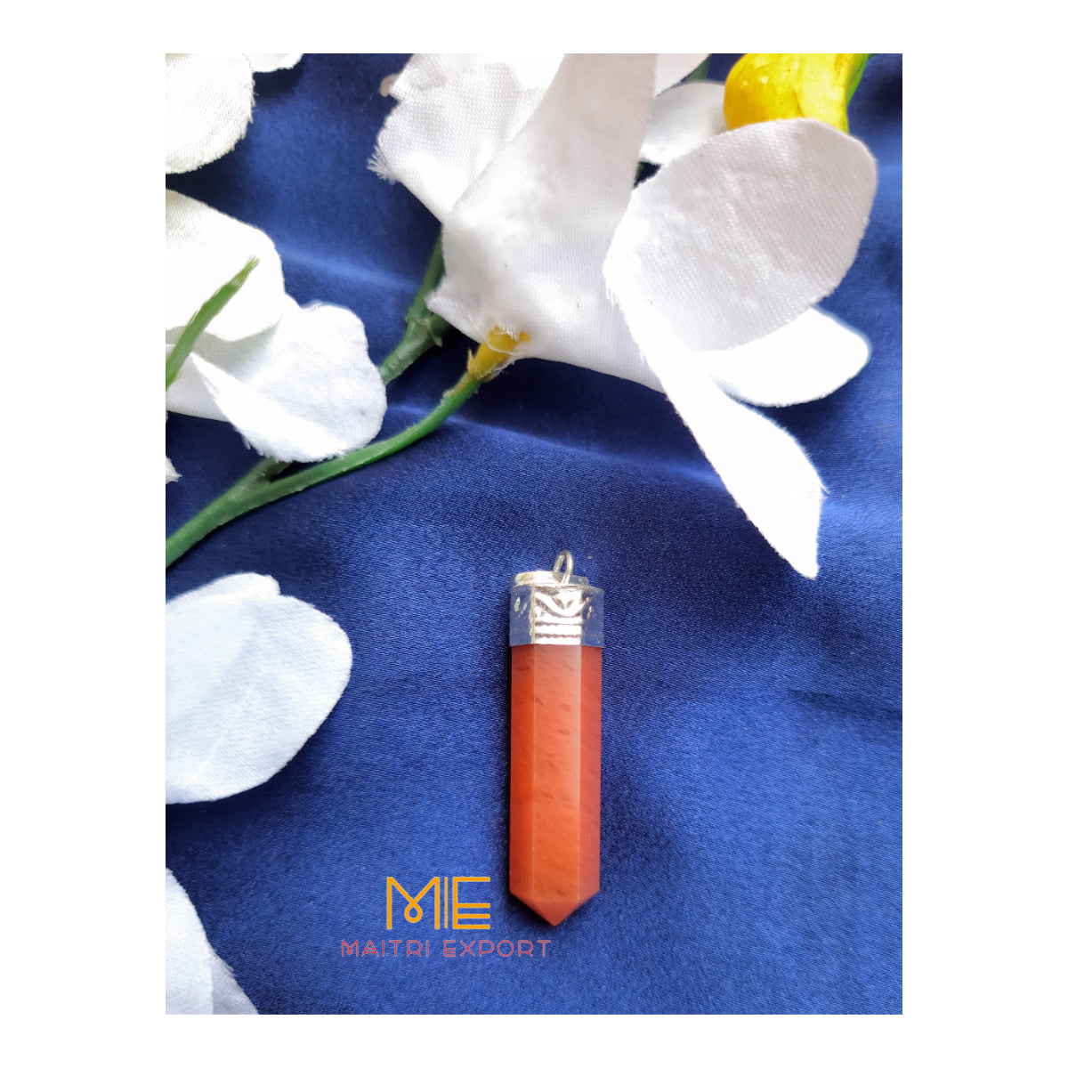 Natural crystal Single Point Pencil Pendant-Maitri Export | Crystals Store