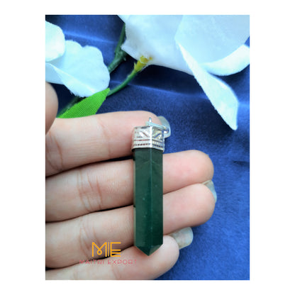Natural crystal Single Point Pencil Pendant-Green Jade-Maitri Export | Crystals Store