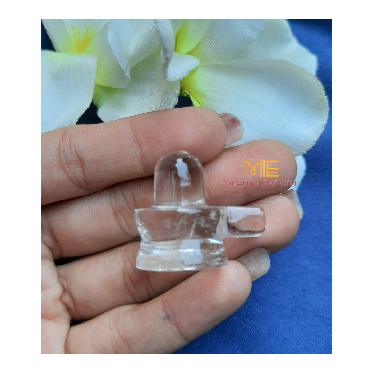 Clear Quartz Crystal Mini Carvings-Shivling with Yoni base-Maitri Export | Crystals Store