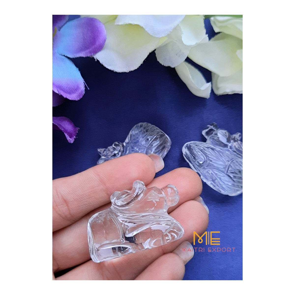 Clear Quartz Crystal Mini Carvings-Nandi-Maitri Export | Crystals Store