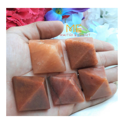 Natural different crystal stone pyramid ( Size: 1 inch )-Carnelian-Maitri Export | Crystals Store