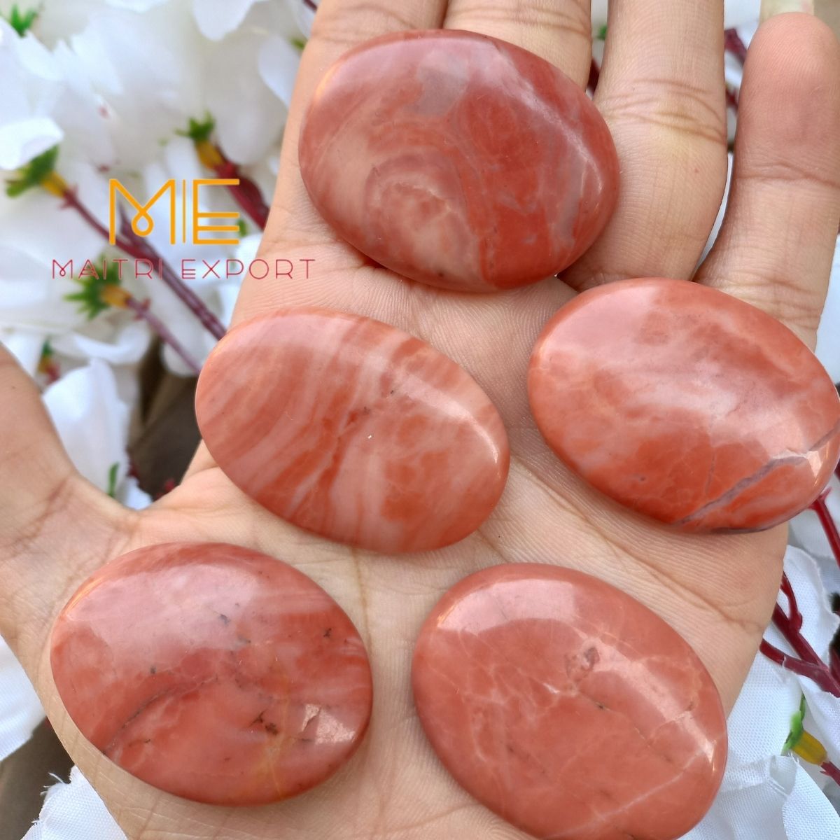 Crystal oval cabochon / mini palmstone-Cherry Quartz-Maitri Export | Crystals Store