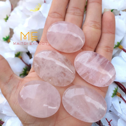 Crystal oval cabochon / mini palmstone-Rose Quartz-Maitri Export | Crystals Store