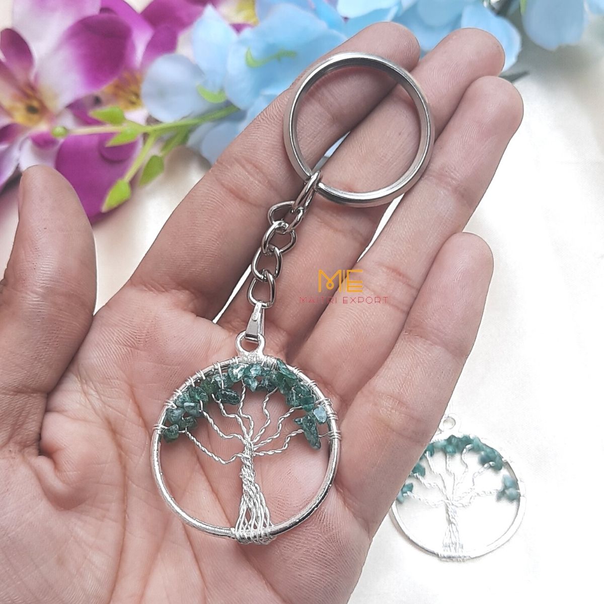 Tree of Life keychains-Green Jade-Maitri Export | Crystals Store