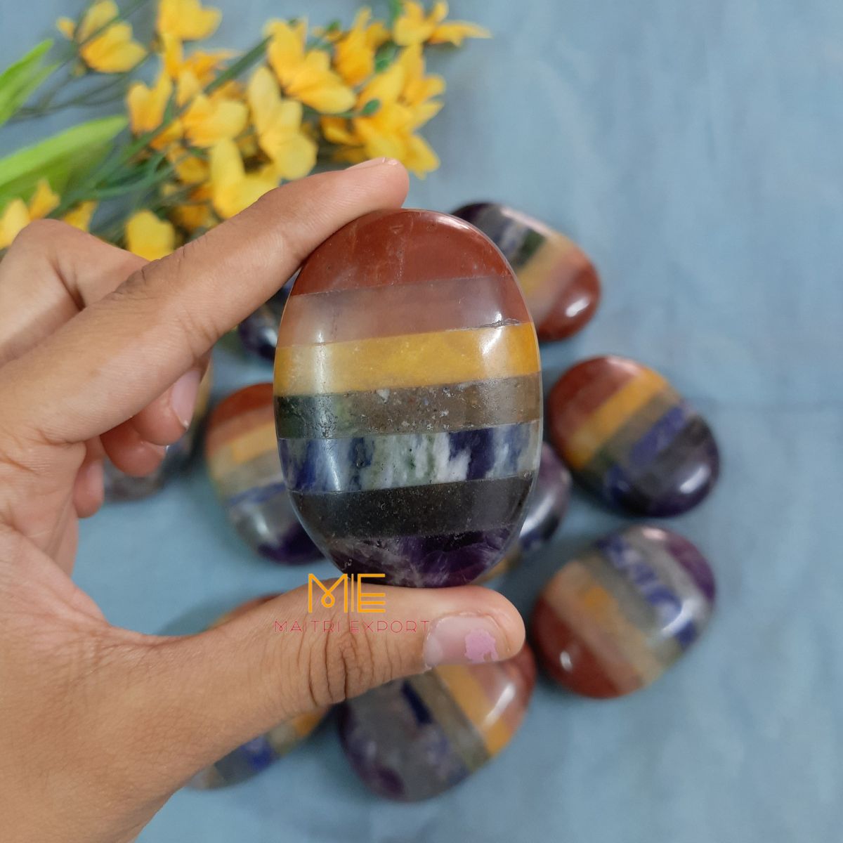 Natural different crystal palmstone for meditation and healing-Maitri Export | Crystals Store